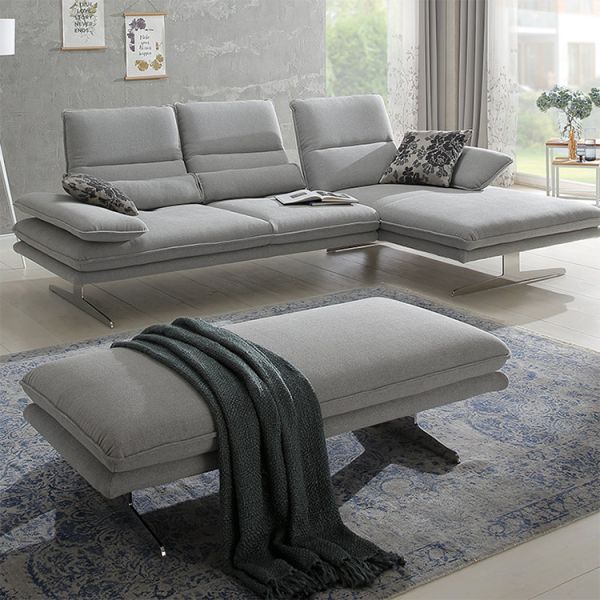 Modern Italy Synthetic Leather Sofa L Shape Villa Adjustable Armrest Lounge Sofas