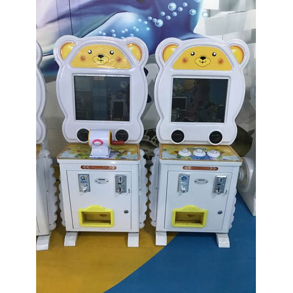 Coin Operated Machine Cute Bear Pat Music Video Game Gift Lottery Game Machine For Kids