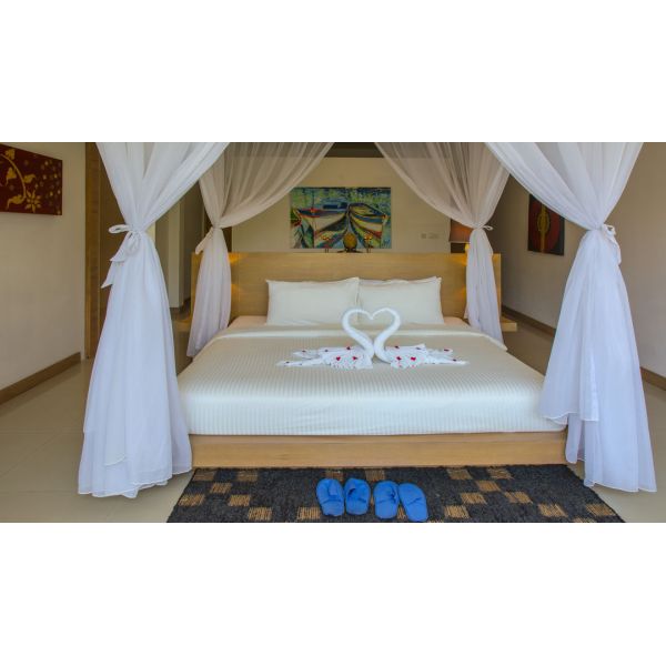 Budget hotel Standard room furniture set by oak beds and Writing desk with Chair