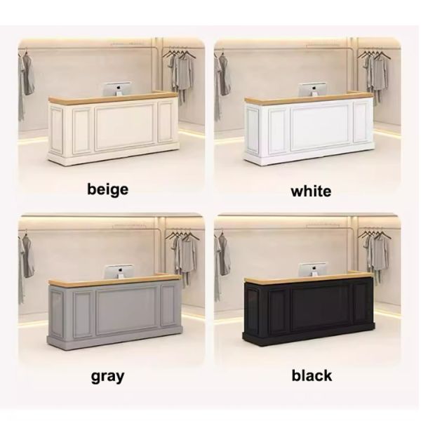 L-type Front Desk Reception Counter Cake Bread Coffee Dessert Juice Shop Wooden Bar Counter