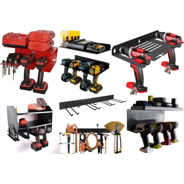 Стенно установленная электроинструментальная стойка для гаража беспроводная буровая станция зарядки батареи