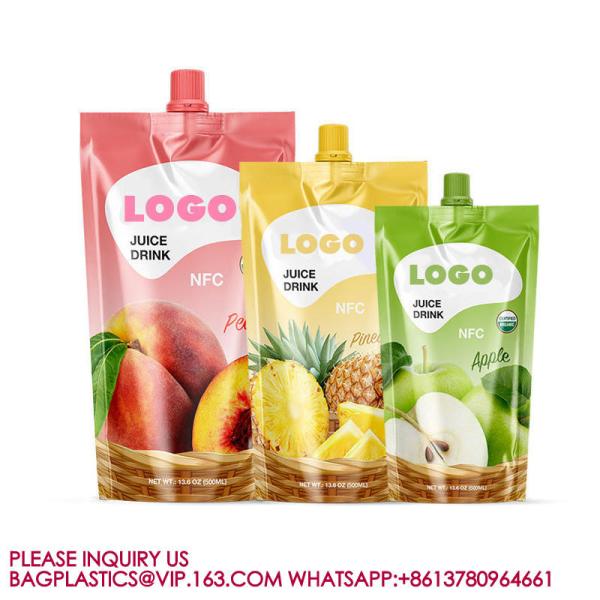 Wholesale Stand Up SpoutBag Drinking Packing Bag Liquid Pouches Juice Package SpoutPouch