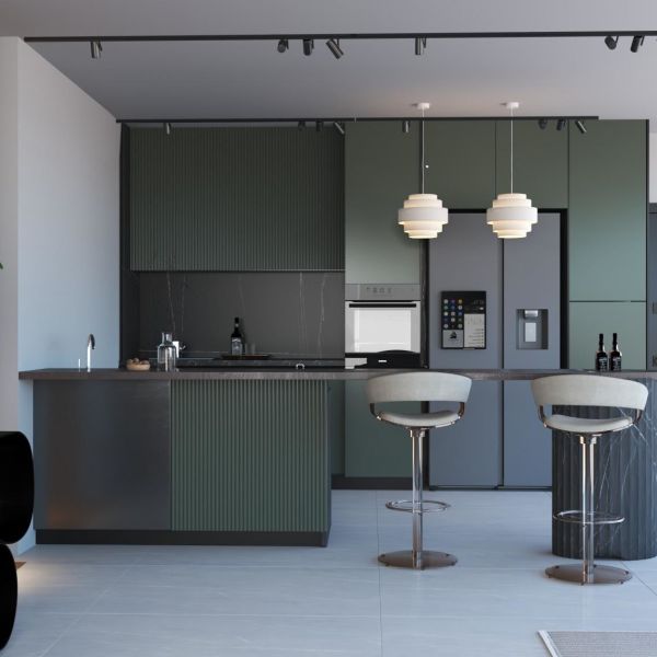 Armoire de cuisine en mélamine Armoire de concepteur de meubles modernes