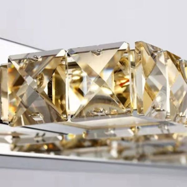 Clear Bathroom Stainless Steel Led Crystal Mirror Lamp 46 X 5cm