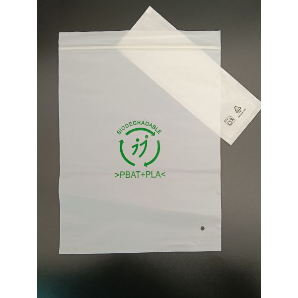 Eco-Friendly PBAT+PLA Biodegradable Resealable Zipper Bag Compostable Strong Seal Storage For Small Item