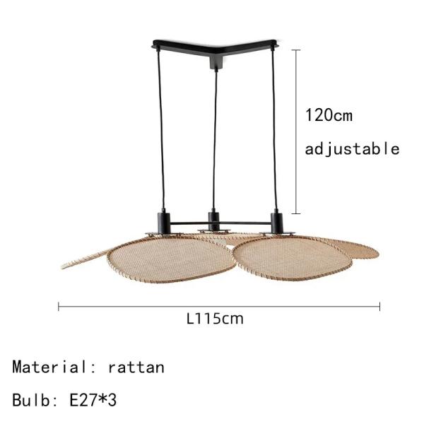 Restaurant Lighting Living Room Parlor Bar Decor Japanese Wicker Art Petal Pendant Light(WH-WP-141)