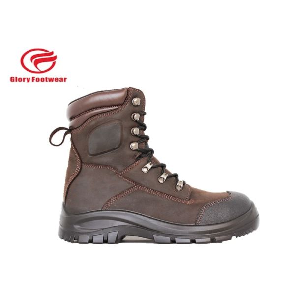 Delta Force Police Security Leather Safety Shoes , 8 Inch Rubber Sole Shoes For Work