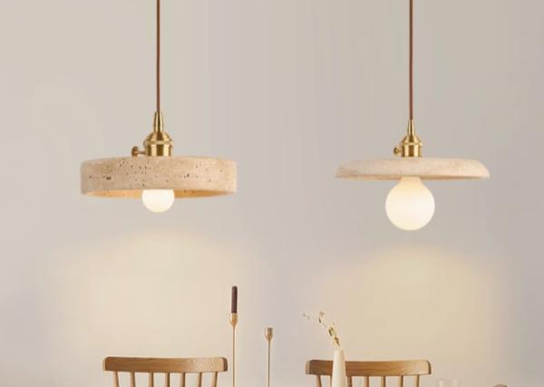 Yellow travertine wooden pendant lamp bedroom for home decorator interior stone pendant lamp