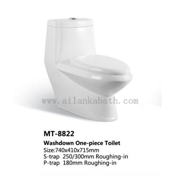 Middle East Bathroom Sanitary Ware Ceramic S-trap250 Roughing-in Washdown One-piece Toilet