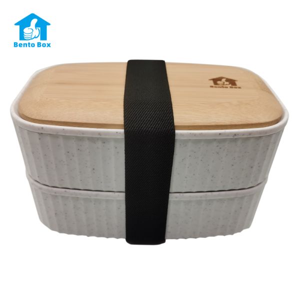 Food Kid-Friendly Yum Bento Lunch Box with Modern Curry and Picnic Double-Layer Bamboo Lid