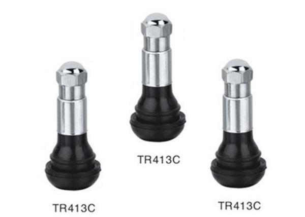 Tubeless Tyre Valve Stem Chrome Sleeve And Cap TR413C Brass Stem For Passenger Car
