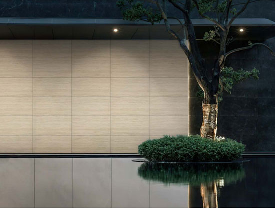 ライトイエローマットアンティーク磁器タイル 600x1200mm