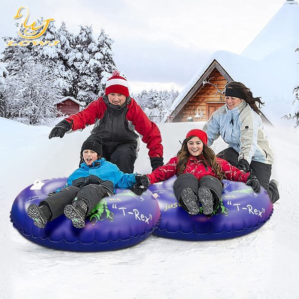 LC Enfants en plein air Hiver amusant Dinosaure T-rex traîneau de neige pliable Adulte Traîneau de neige portable Pvc Snow Tube