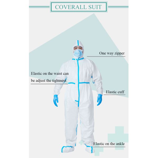 ISO 13688 EN14126 ОБП Белый защитный костюм 185 см