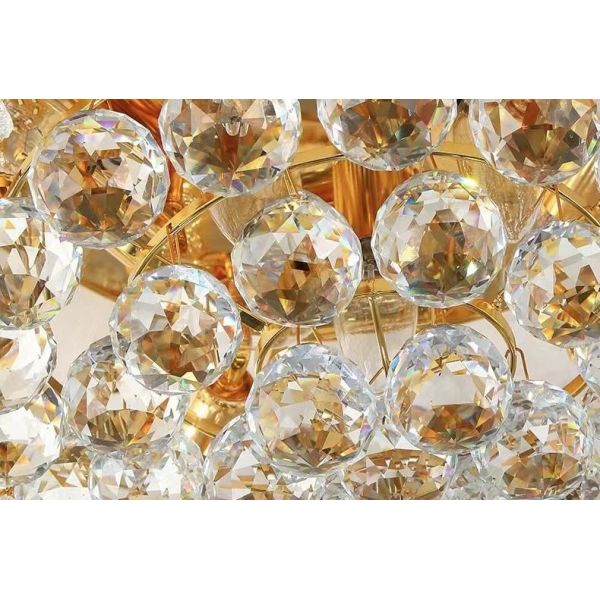 JYLIGHTING Modern Luxury Golden LED Chandelier Custom Crystal Ceiling Light For Hotel Lobby Decorative Lighting Gold Crystal Pendant Light