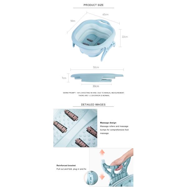 Портативное пластиковое складное ведро массажа ноги 1KG