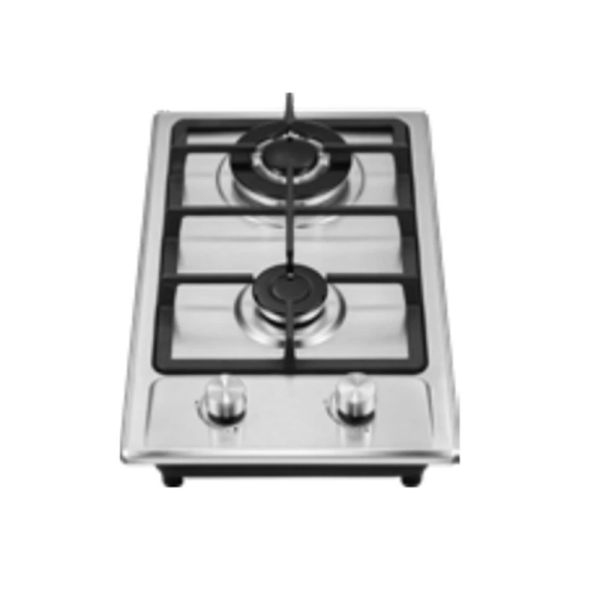 2 Burner Gas Cooktop Supplier Stainless Steel Construction with Heat Resistant Knobs Ideal for Continuous in Professional Kitchen