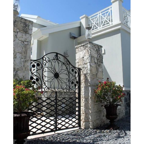 Hot Dip Galvanized Mosaic Metal Front Doors With Glass Custom Spray Coating