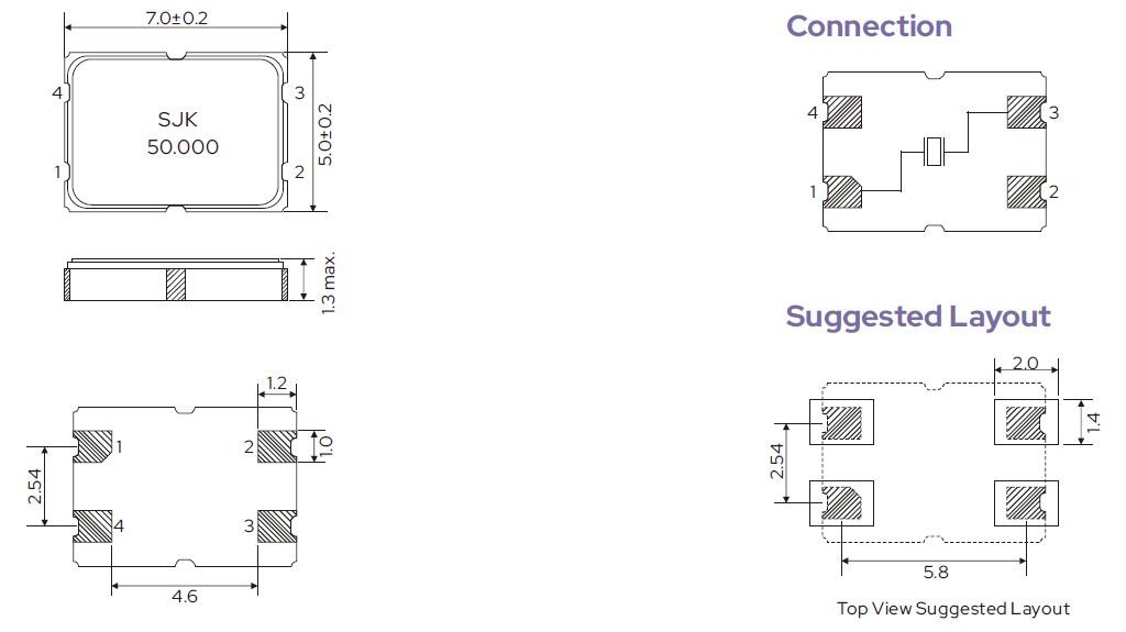 Кристаллы SMD7050 серии 6F от 6 МГц до 160 МГц для связи и промышленного управления