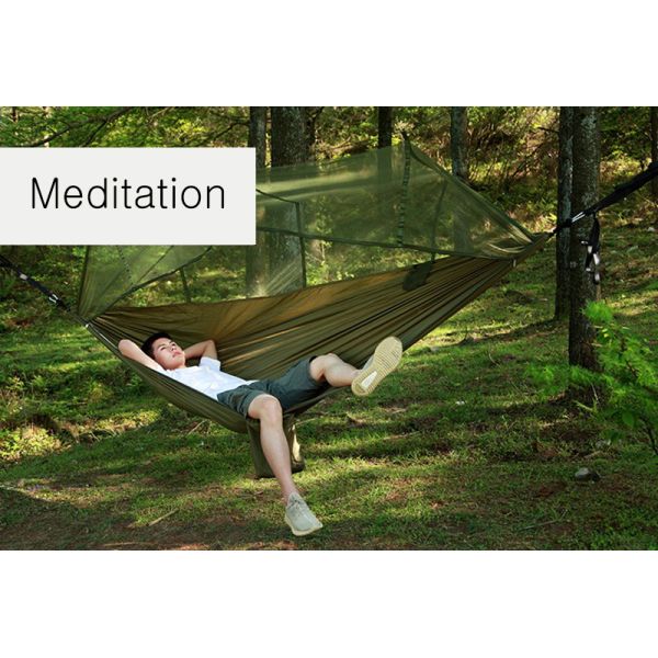 Fabric Mail Packing Y Two Persons Portable Camping Hammock with Mosquito Net Outdoor Folding Hanging Bed Chairs for Hiking