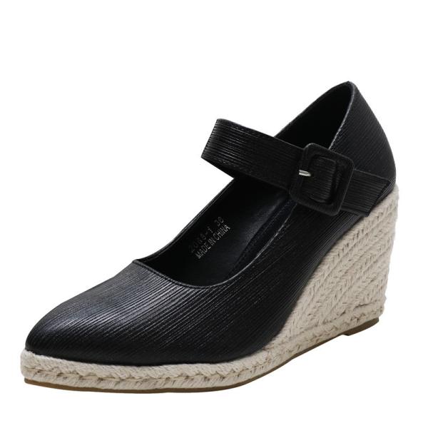 BS144 Slope Heel Platform Platform Trifle Thick-Soled Hemp Rope Single Shoes European Summer New Style High-Heeled Shoes