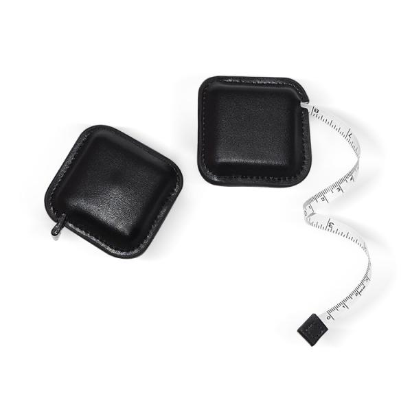 Wintape Mini Black Enrolada Quadrada de Medição Fibra de Vidro Flexível de Medição para fita de costura com sistema retrátil