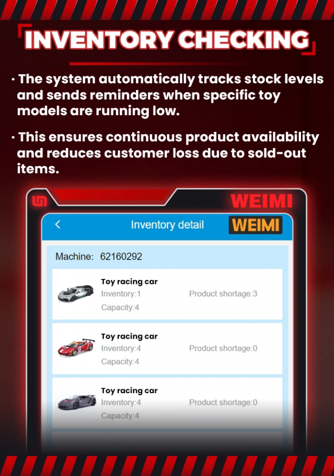 F1 Model Cars Toy Vending Machine with Transparent Display and Elevator System