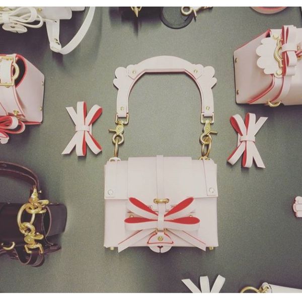 Japan and South Korea 2016 new female small square package bow shoulder diagonal handbag ornaments