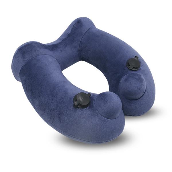 Travel Use Neck Air Pillow With Carrying Pouch , Blow Up Airplane Pillow