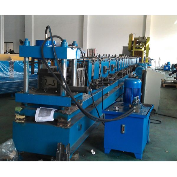 Blue Rack Roll Forming Machine , Upright Roll Forming Machine Controlled By PLC System