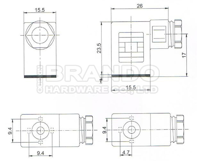 Тип соединитель IP65 DIN43650C DIN 43650 штепсельной вилки катушки клапана соленоида c