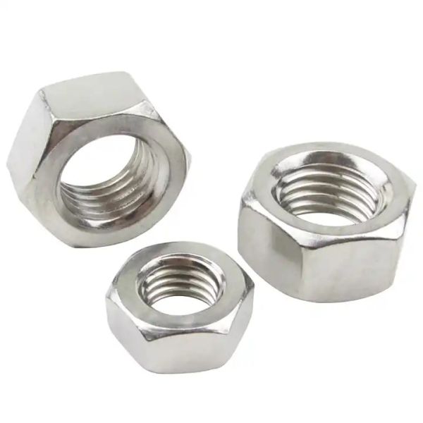 Hexagonal Head Nuts in Steel Zinc Plated Silver Finish