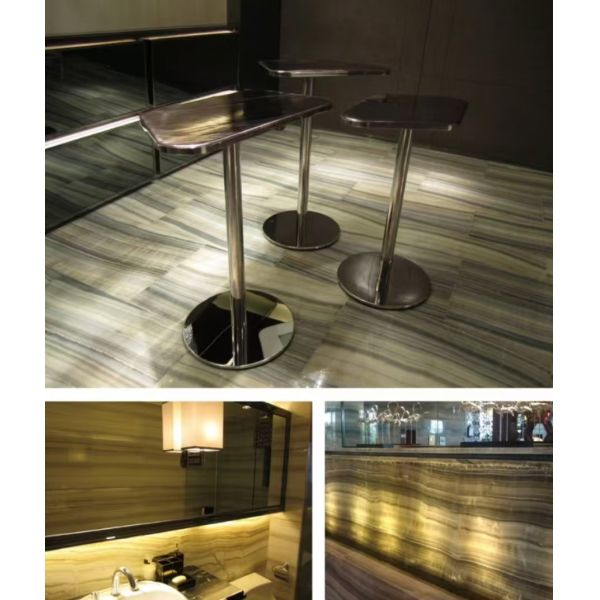 Hotel Bathroom Wall Panel and Vanity Basin with Sink Made of Natural Stone Onyx Marble