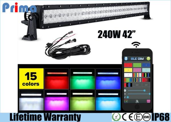 42 Inch 240W 5D RGB Led Car Light Bar Dance Sync With Music Spot / Flood / Combo