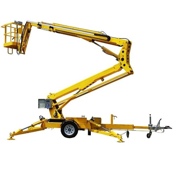 Load 200kg Trailer Articulating Boom Lift 12m Trailer Mounted Cherry Picker
