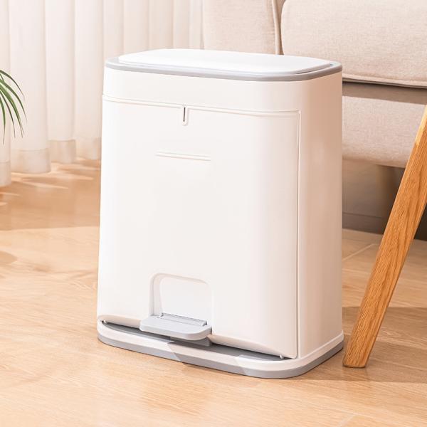 Double Lid Trash Can Household Pedal Large Capacity High Appearance Level Sanitary Bucket Kitchen Bedroom Large Trash Can