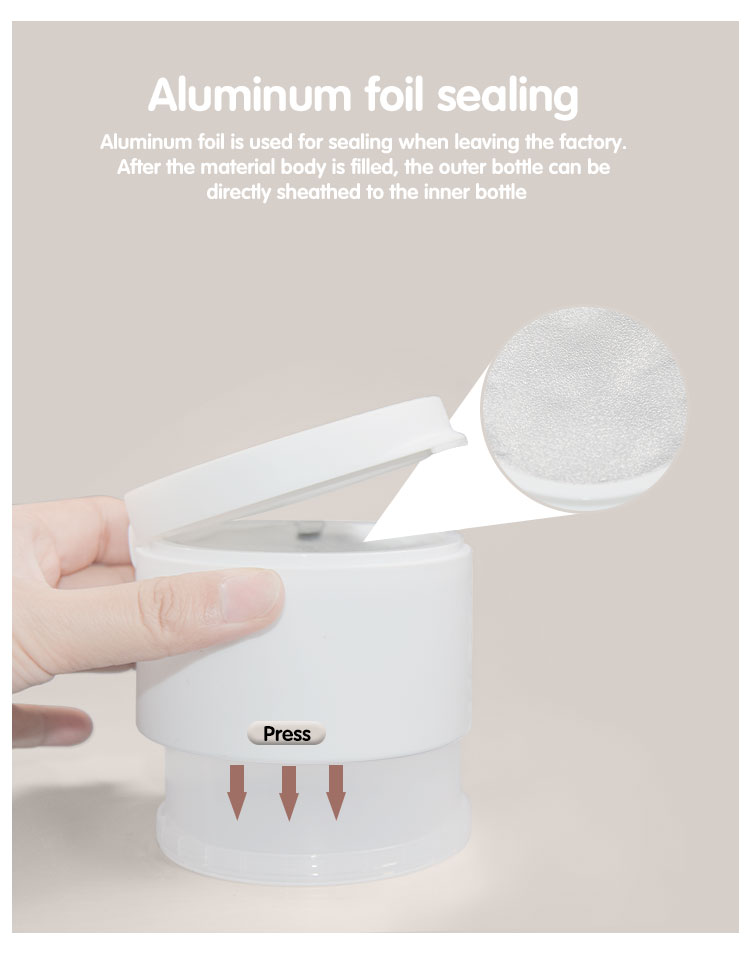 Баночка для крема с откидной крышкой из полипропилена 100 г с магнитной ложкой использует прокладку из алюминиевой фольги для термической герметизации