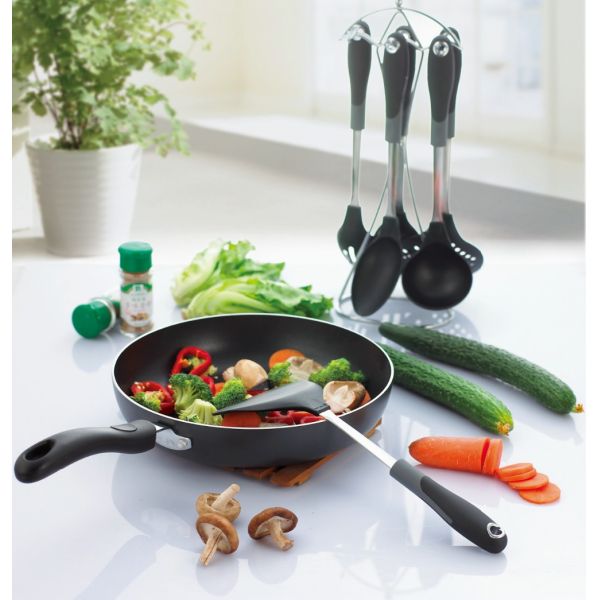 Customized Stainless Steel Kitchen Cooking Utensils Set with Turner and Ladle Spoon