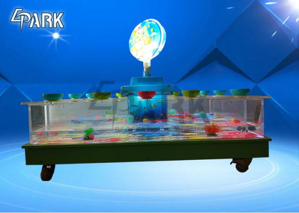 Outdoor Playground Coin Operated Arcade Machines / Kids Fish Shot Game Machine Clear Glass Fishing Pond