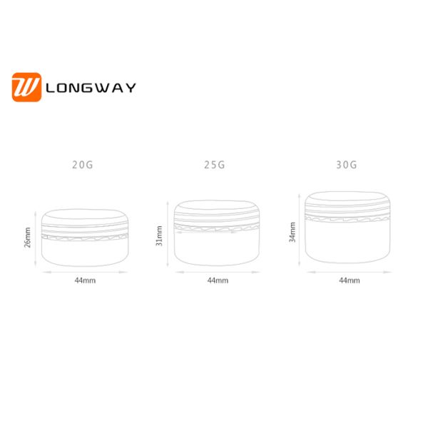 3g 5g 10g 15g 20g Empty Lotion Jars / 2 Oz Cosmetic Containers With Concave Cap