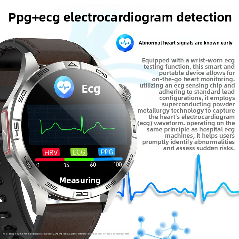The New FD05 Smart Watch 1.43 AMOLED Round Screen ECG Uric Acid Blood Lipid Compatible with IOS and Android System