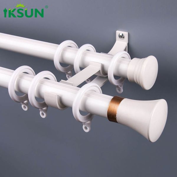 Adjustable Double Aluminium Curtain Rod 22ft With Anodized Finish