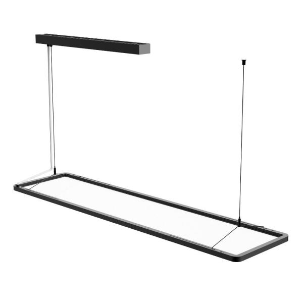 50W 60W Dimmable Ceiling Hanging Indoor Office Light Mirror Transparent LED Pendent Panel Light With Black White Silver