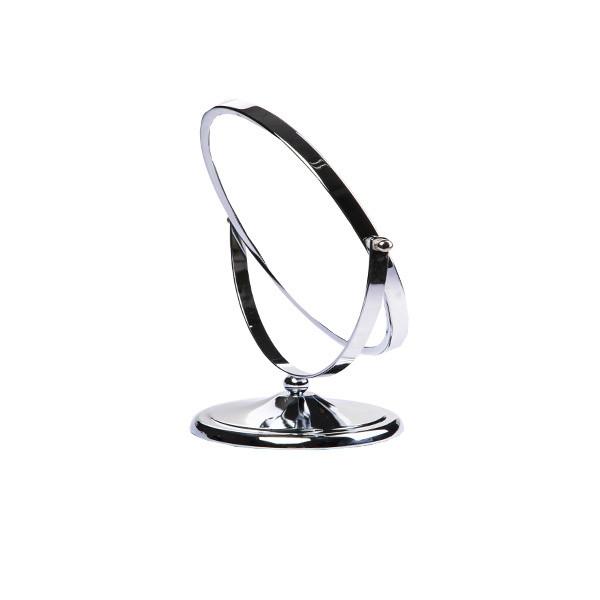 Antique Jewelry Fold Up Mirror , Silver Oval Metal Table Standing Mirror