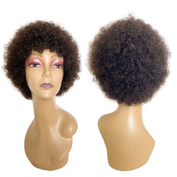 Virgin Hair Perruque Pixie Cut Wig Short Afro Kinky Curly Wigs 100% Brazilian Hair