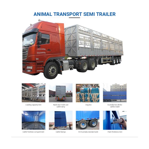 3-осевой 40T Животноводческий забор грузовой прицеп Животноводческий мини полуприцеп для фермы