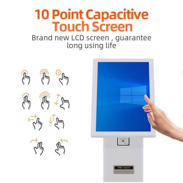 Hot Selling 21.5 Inch Floor-stand Self Service Food Ordering System Custom Multi-payment Methods Secure Payment Kiosk for Car Exhibition