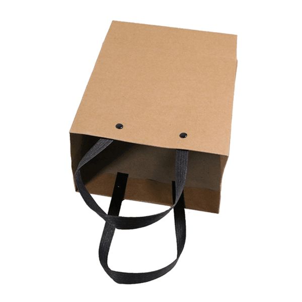 Recyclable Kraft Branded Paper Bags With Plastic Handle Shopping Gift Paper Bag