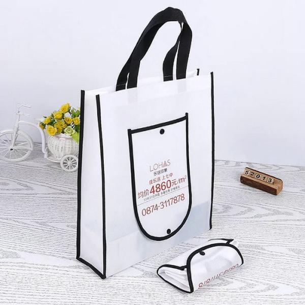 Fashionable Natural Non Woven Carry Bags , Long Rope Non Woven Eco Bag