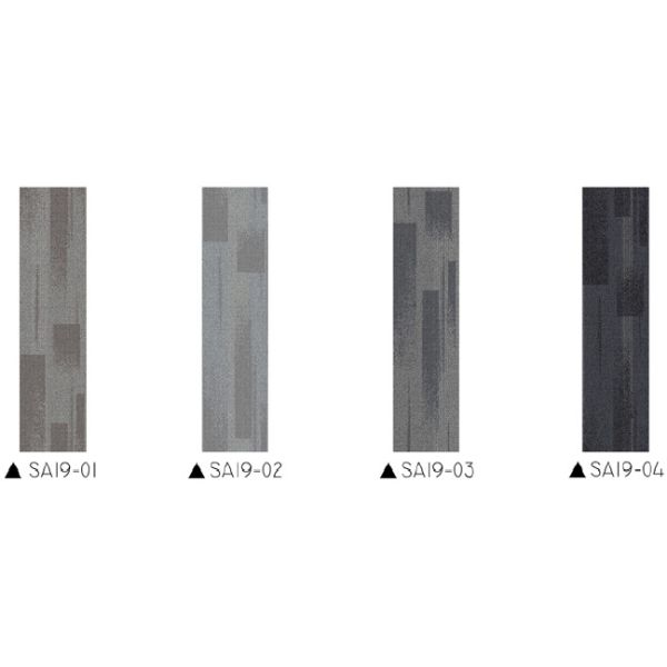 Long Commercial Modular Carpet Grey Tiles For Your Office 25x100cm